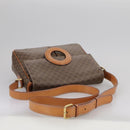 CELINE Macadam Canvas Shoulder Bag PVC Leather Brown Gold Auth yk16587-7