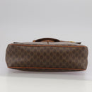 CELINE Macadam Canvas Shoulder Bag PVC Leather Brown Gold Auth yk16587-5