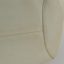 Salvatore Ferragamo Gancini Hand Bag Leather White Silver Auth yk16589-15