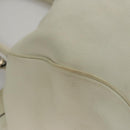 Salvatore Ferragamo Gancini Hand Bag Leather White Silver Auth yk16589-17