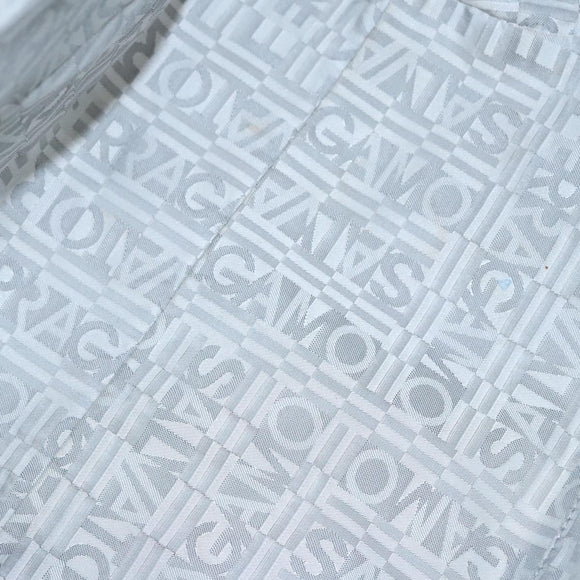 Salvatore Ferragamo Gancini Hand Bag Leather White Silver Auth yk16589