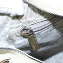 Salvatore Ferragamo Gancini Hand Bag Leather White Silver Auth yk16589-23