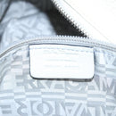 Salvatore Ferragamo Gancini Hand Bag Leather White Silver Auth yk16589-12