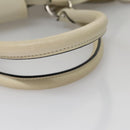 Salvatore Ferragamo Gancini Hand Bag Leather White Silver Auth yk16589-7