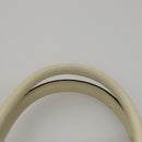 Salvatore Ferragamo Gancini Hand Bag Leather White Silver Auth yk16589-8