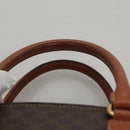 CELINE Macadam Canvas Hand Bag PVC Leather Brown Gold Auth yk16623-14