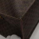 CELINE Macadam Canvas Hand Bag PVC Leather Brown Gold Auth yk16623-15