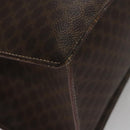 CELINE Macadam Canvas Hand Bag PVC Leather Brown Gold Auth yk16623-17