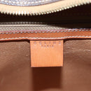 CELINE Macadam Canvas Hand Bag PVC Leather Brown Gold Auth yk16623-22