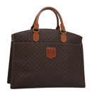 CELINE Macadam Canvas Hand Bag PVC Leather Brown Gold Auth yk16623-1