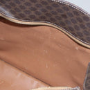 CELINE Macadam Canvas Hand Bag PVC Leather Brown Gold Auth yk16623-24