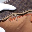 CELINE Macadam Canvas Hand Bag PVC Leather Brown Gold Auth yk16623-26