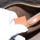 CELINE Macadam Canvas Hand Bag PVC Leather Brown Gold Auth yk16623-12