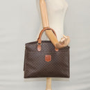 CELINE Macadam Canvas Hand Bag PVC Leather Brown Gold Auth yk16623-28