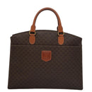 CELINE Macadam Canvas Hand Bag PVC Leather Brown Gold Auth yk16623-13