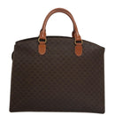 CELINE Macadam Canvas Hand Bag PVC Leather Brown Gold Auth yk16623-2
