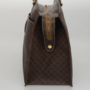 CELINE Macadam Canvas Hand Bag PVC Leather Brown Gold Auth yk16623-3