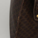 CELINE Macadam Canvas Hand Bag PVC Leather Brown Gold Auth yk16623-4