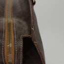 CELINE Macadam Canvas Hand Bag PVC Leather Brown Gold Auth yk16623-5