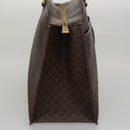 CELINE Macadam Canvas Hand Bag PVC Leather Brown Gold Auth yk16623-6