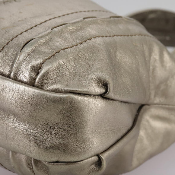 Salvatore Ferragamo Gancini Hand Bag Leather Gold Tone Auth yk16674