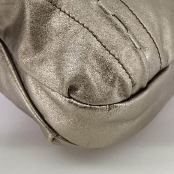 Salvatore Ferragamo Gancini Hand Bag Leather Gold Tone Auth yk16674