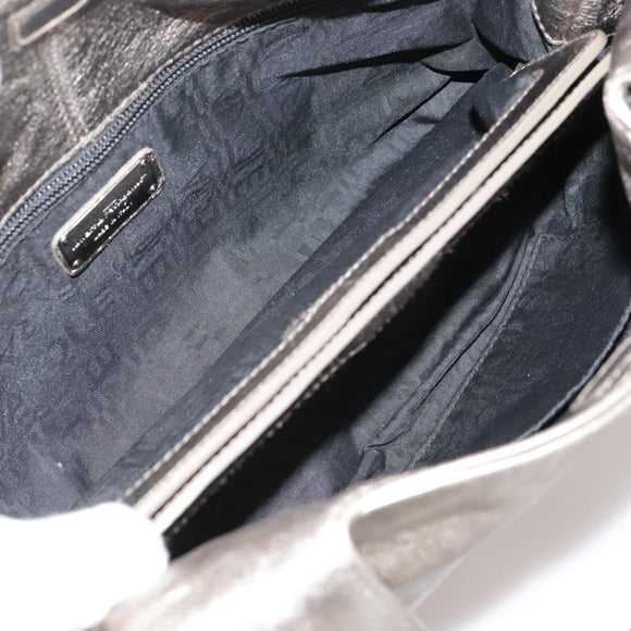 Salvatore Ferragamo Gancini Hand Bag Leather Gold Tone Auth yk16674