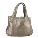Salvatore Ferragamo Gancini Hand Bag Leather Gold Tone Auth yk16674-1