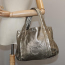 Salvatore Ferragamo Gancini Hand Bag Leather Gold Tone Auth yk16674-22