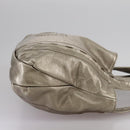 Salvatore Ferragamo Gancini Hand Bag Leather Gold Tone Auth yk16674-4