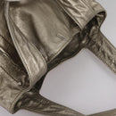 Salvatore Ferragamo Gancini Hand Bag Leather Gold Tone Auth yk16674-6