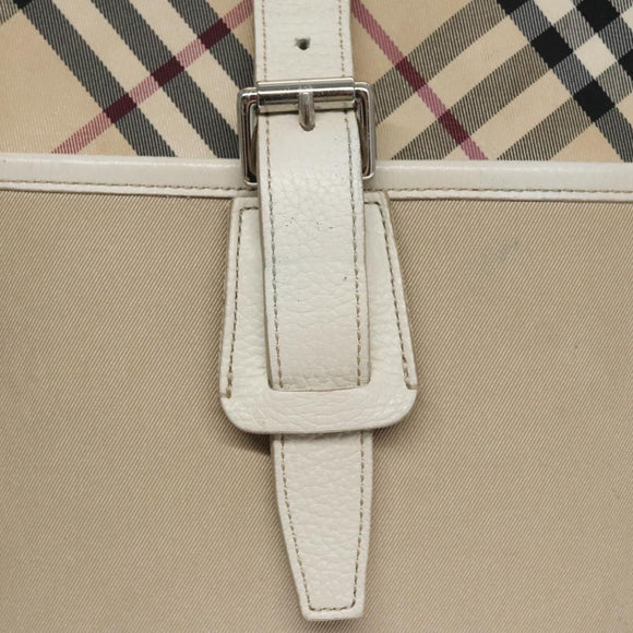 BURBERRY Nova Check Shoulder Bag Canvas Beige Auth yk16685