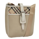 BURBERRY Nova Check Shoulder Bag Canvas Beige Auth yk16685-1