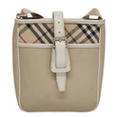 BURBERRY Nova Check Shoulder Bag Canvas Beige Auth yk16685-2