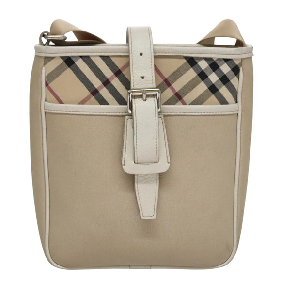 BURBERRY Nova Check Shoulder Bag Canvas Beige Auth yk16685