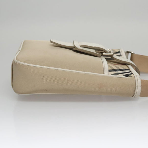 BURBERRY Nova Check Shoulder Bag Canvas Beige Auth yk16685