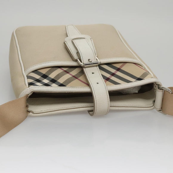 BURBERRY Nova Check Shoulder Bag Canvas Beige Auth yk16685