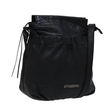 BURBERRY Shoulder Bag Leather Black Auth yk16686