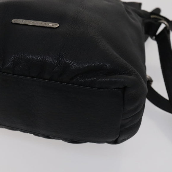 BURBERRY Shoulder Bag Leather Black Auth yk16686