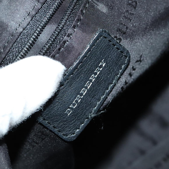 BURBERRY Shoulder Bag Leather Black Auth yk16686