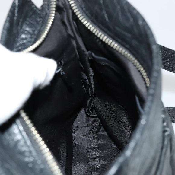 BURBERRY Shoulder Bag Leather Black Auth yk16686