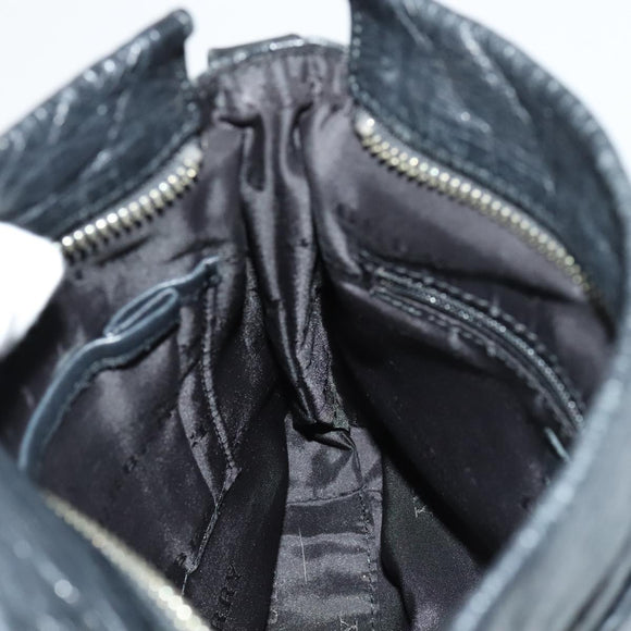 BURBERRY Shoulder Bag Leather Black Auth yk16686