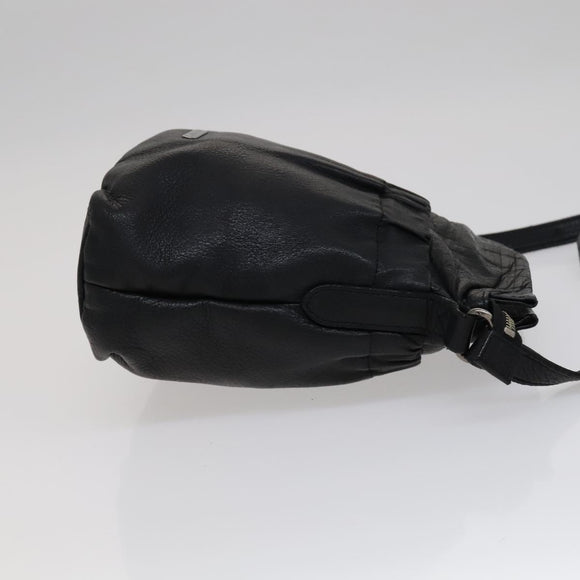 BURBERRY Shoulder Bag Leather Black Auth yk16686