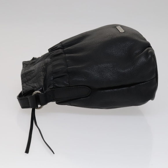 BURBERRY Shoulder Bag Leather Black Auth yk16686