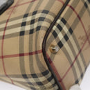 BURBERRY Nova Check Tote Bag PVC Leather Beige Auth yk16711-14