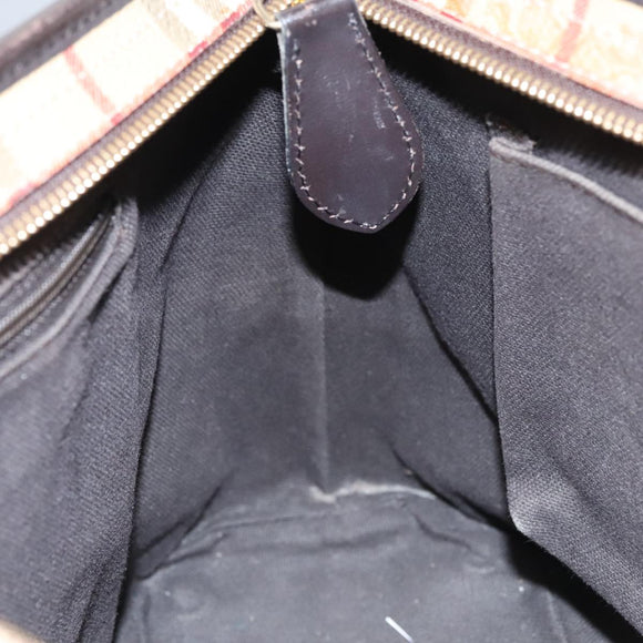 BURBERRY Nova Check Tote Bag PVC Leather Beige Auth yk16711