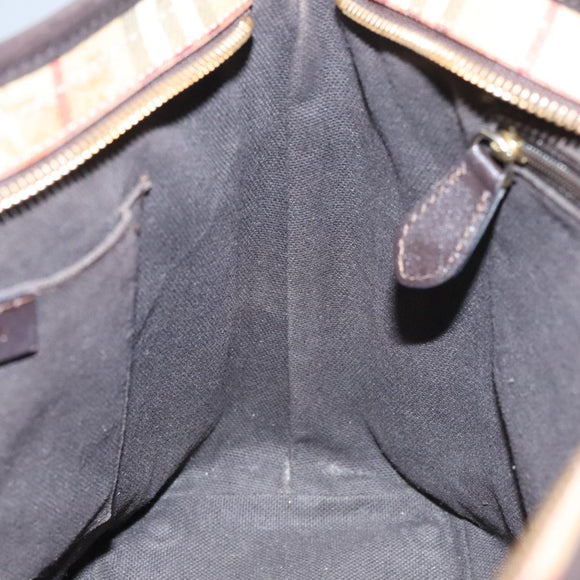 BURBERRY Nova Check Tote Bag PVC Leather Beige Auth yk16711