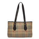 BURBERRY Nova Check Tote Bag PVC Leather Beige Auth yk16711-13