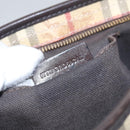 BURBERRY Nova Check Tote Bag PVC Leather Beige Auth yk16711-12