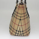 BURBERRY Nova Check Tote Bag PVC Leather Beige Auth yk16711-3